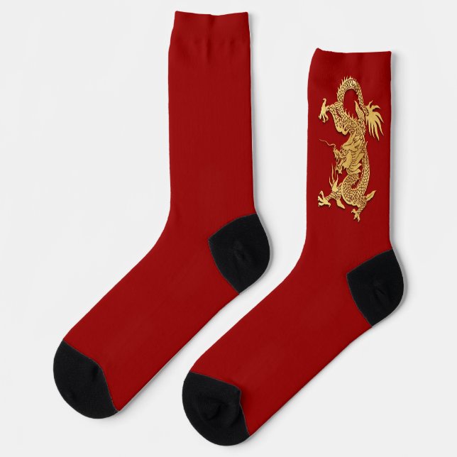 Chinese New Year Dragon Paper-cut Choose Colour CS Socks (Left)