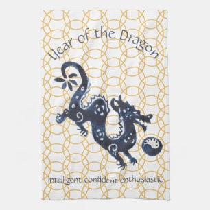 Chinese New Year Dragon Zodiac Animal Minimal Tea Towel