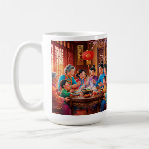 Chinese new year family feast  coffee mug