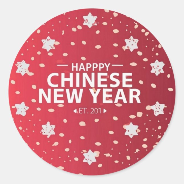 Chinese New Year gift Classic Round Sticker (Front)