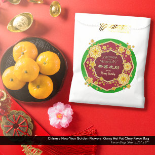 Chinese New Year Golden Flowers: Gong Hei Fat Choy Favour Bags