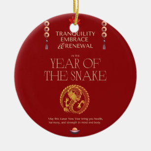 CHINESE NEW YEAR GREETING CARD CERAMIC TREE DECORATION