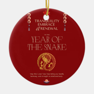 CHINESE NEW YEAR GREETING CARD CERAMIC TREE DECORATION