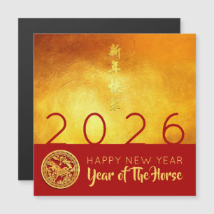 Chinese New Year Horse 2026 Red Gold SqMC