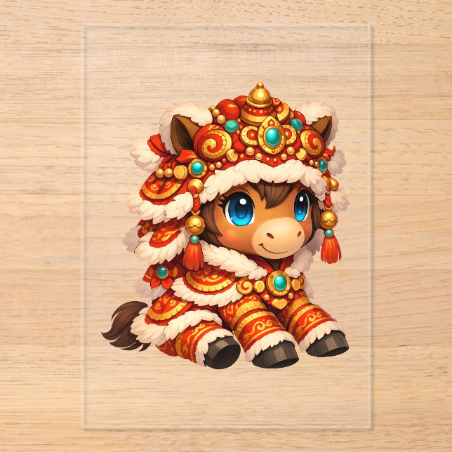 Chinese New Year Horse 2026 Zodiac Acrylic Invitations (Front)