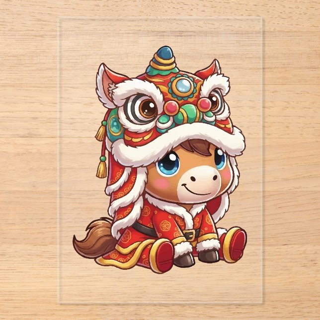 Chinese New Year Horse 2026 Zodiac Acrylic Invitations (Front)