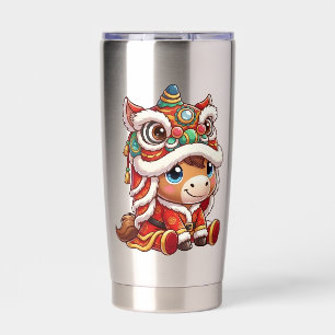 Chinese New Year Horse 2026 Zodiac Insulated Tumbler