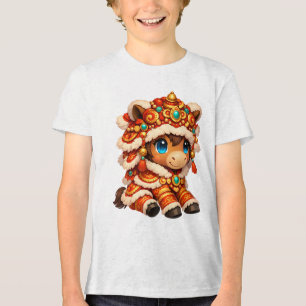 Chinese New Year Horse 2026 Zodiac Tri-Blend Shirt