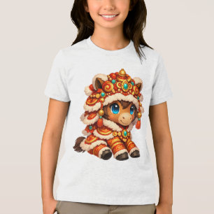 Chinese New Year Horse 2026 Zodiac Tri-Blend Shirt