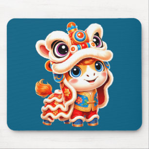 Chinese new year horse lion cny dance costume mouse mat