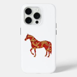 Chinese New Year Horse with Dragon Phoenix  iPhone 15 Pro Case