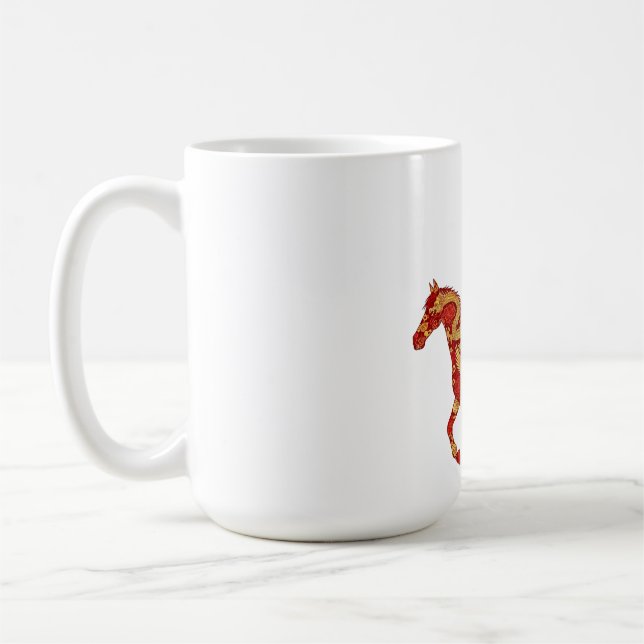Chinese New Year Horse with Dragon Phoenix  Coffee Mug (Left)