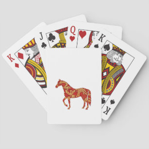 Chinese New Year Horse with Dragon Phoenix  Playing Cards