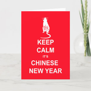 Chinese New Year, Keep Calm It's Chinese New Year, Holiday Card