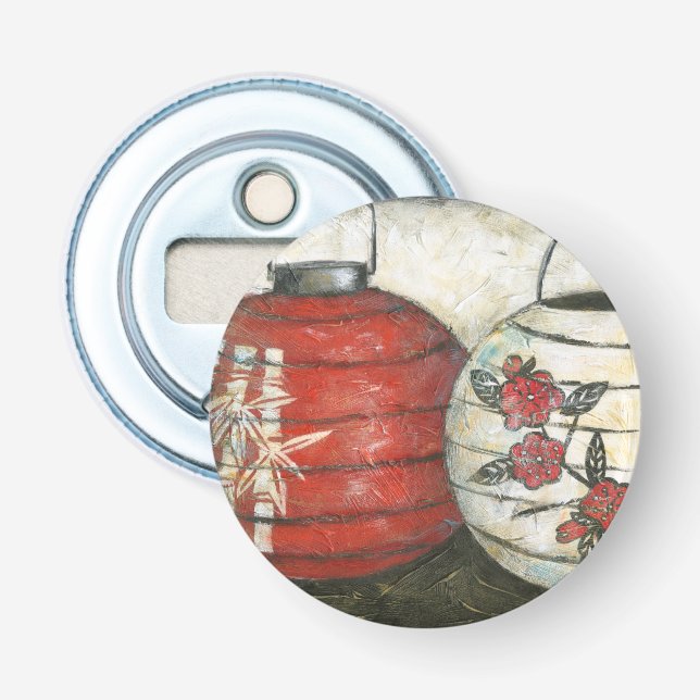 Chinese New Year Lanterns with Floral Print Bottle Opener (Front)