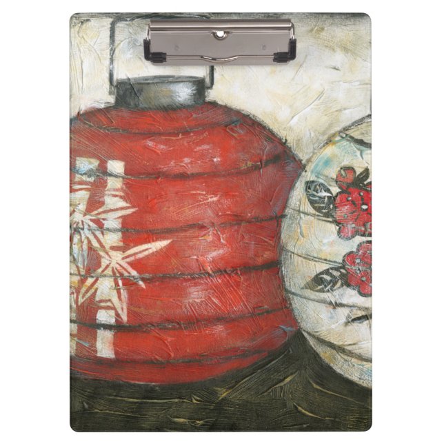Chinese New Year Lanterns with Floral Print Clipboard (Front)