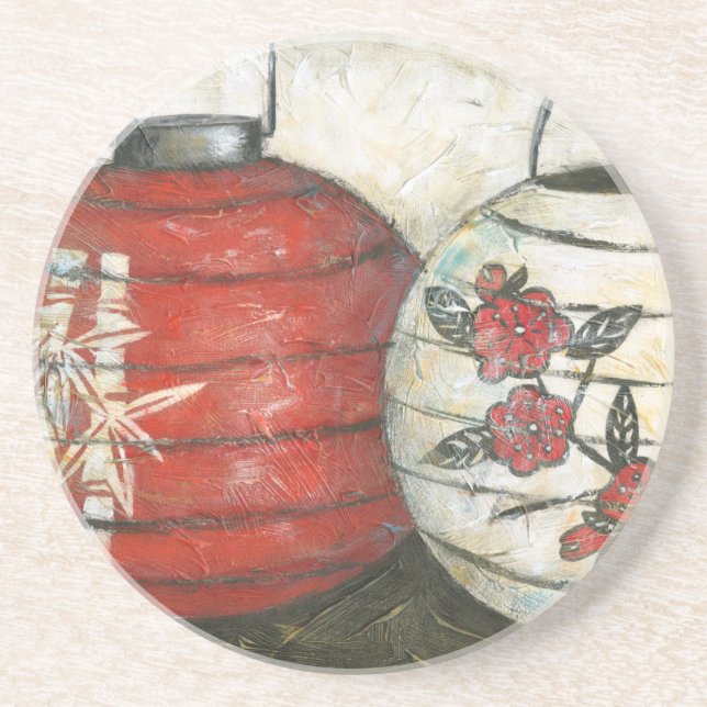 Chinese New Year Lanterns with Floral Print Coaster (Front)