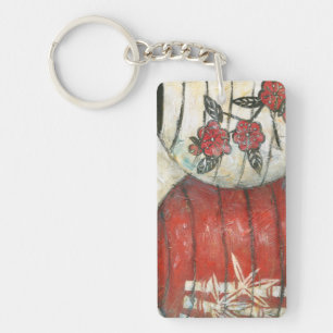 Chinese New Year Lanterns with Floral Print Key Ring