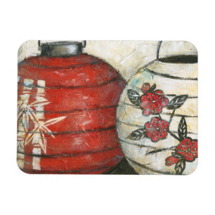 Chinese New Year Lanterns with Floral Print Magnet