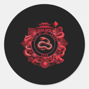 Chinese New Year Lunar New Year Of The Snake 2025  Classic Round Sticker