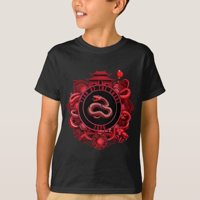 Chinese New Year Lunar New Year Of The Snake 2025  T-Shirt (Front)