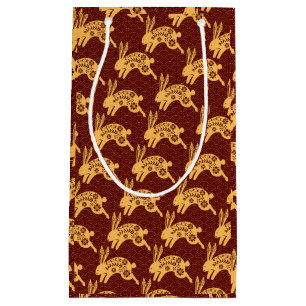 Chinese new year lunar red gold prosperity elegant small gift bag