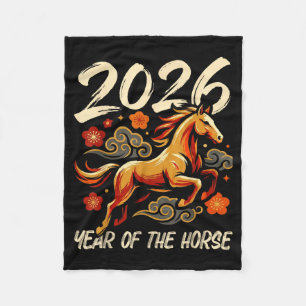 Chinese New Year Lunar Year Of The Horse 2026  Fleece Blanket