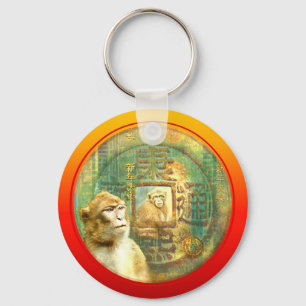 Chinese New Year Monkey 2 Monkeys in Coin Key Ring