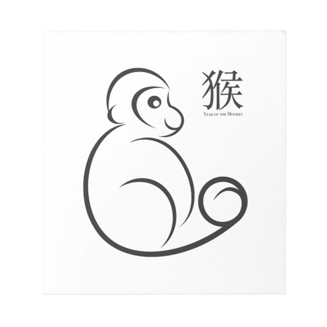 Chinese New Year Monkey Line Art Notepad (Front)