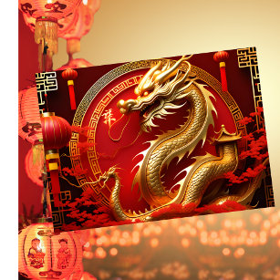 Chinese New Year of Dragon Holiday Postcard