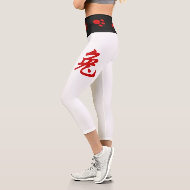 Chinese New Year of Rabbit 2023 Chinese Lettering Capri Leggings (Left)