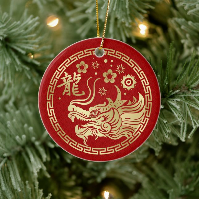 Chinese New year of the Dragon 2024 Ceramic Tree Decoration (Tree)