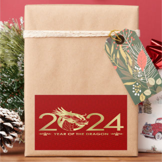 Chinese New year of the Dragon 2024 Rectangular Sticker