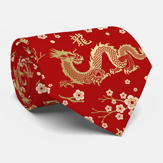 Chinese New year of the Dragon 2024 Tie (Rolled)