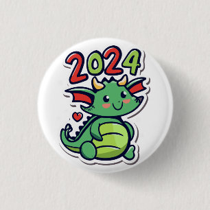 Chinese New Year Of The Dragon  3 Cm Round Badge