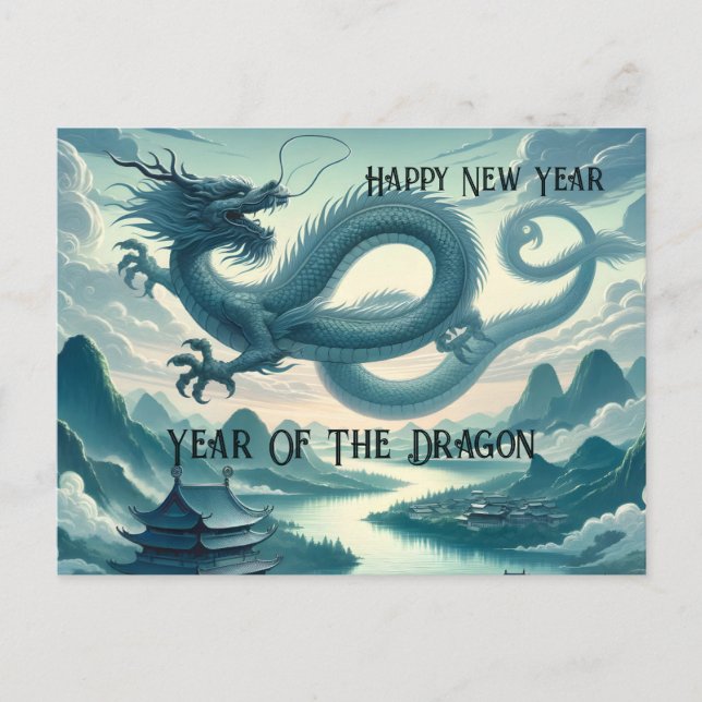 Chinese New Year of the Dragon Holiday Postcard (Front)