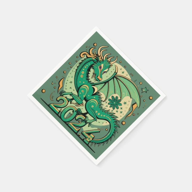 Chinese New Year Of The Dragon Sandstone Coaster Napkin (Corner)