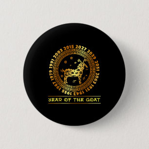Chinese New Year Of The Goat Chinese Zodiac Year 2 6 Cm Round Badge