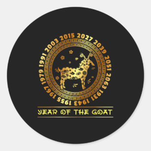 Chinese New Year Of The Goat Chinese Zodiac Year 2 Classic Round Sticker