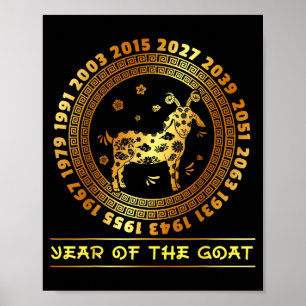 Chinese New Year Of The Goat Chinese Zodiac Year 2 Poster
