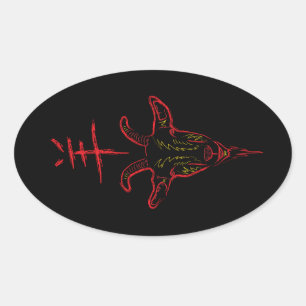 chinese new year of the goat oval sticker