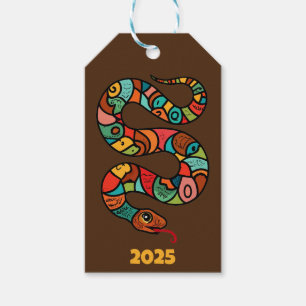 Chinese New Year Of The Green Wood Snake 2025 Gift Tags