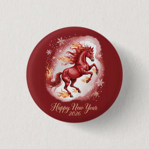 Chinese New year of the Horse 2026 3 Cm Round Badge