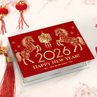 Chinese New year of the Horse 2026 Card