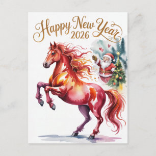 Chinese New year of the Horse 2026 Holiday Postcard
