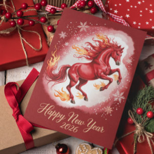 Chinese New year of the Horse 2026 Holiday Postcard