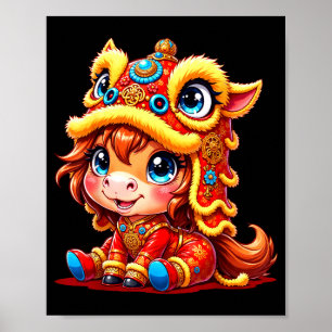 Chinese New Year Of The Horse 2026 Lunar Girls Lio Poster