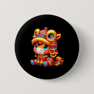 Chinese New Year Of The Horse 2026 Lunar New Year  6 Cm Round Badge
