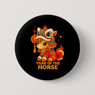 Chinese New Year Of The Horse 2026 Lunar New Year 6 Cm Round Badge
