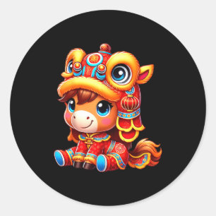 Chinese New Year Of The Horse 2026 Lunar New Year  Classic Round Sticker